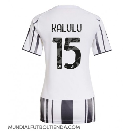 Camiseta Juventus Pierre Kalulu #15 Primera Equipación Replica 2025-26 para mujer mangas cortas Camiseta Juventus Pierre Kalulu #15 Primera Equipación Replica 2025-26 para mujer mangas cortas